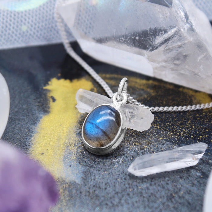 MIDNIGHT SKIES - Sterling Silver & Labradorite Necklace