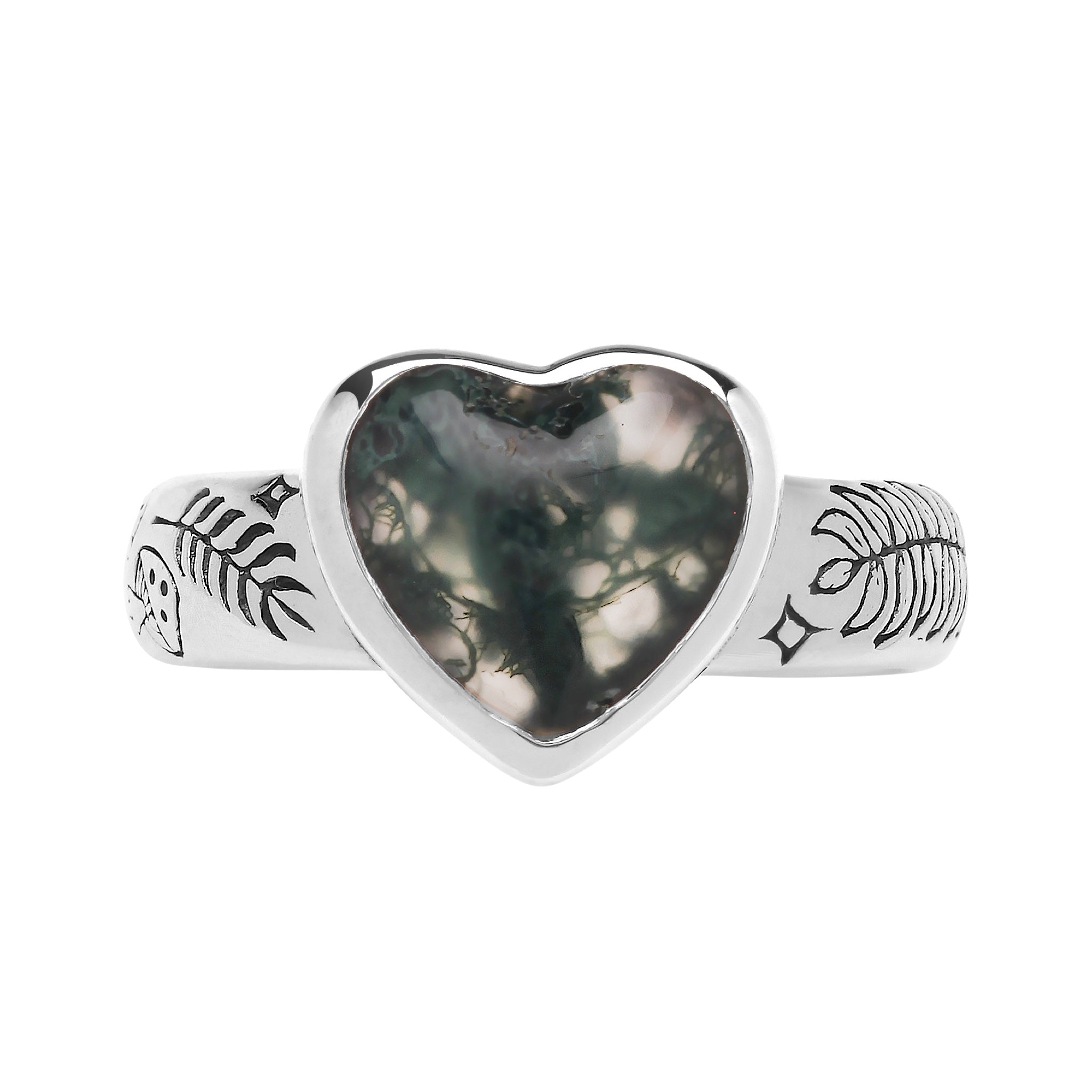 STERLING SILVER TOADSTOOL WOODLAND HEART RING | AS ABOVE