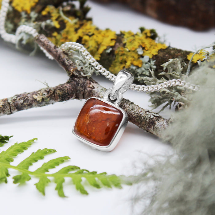 BONFIRE - Sterling Silver & Orange Kyanite Necklace