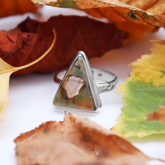ANCIENT OAK - Sterling Silver & Rhyolite Ring - US 8.5