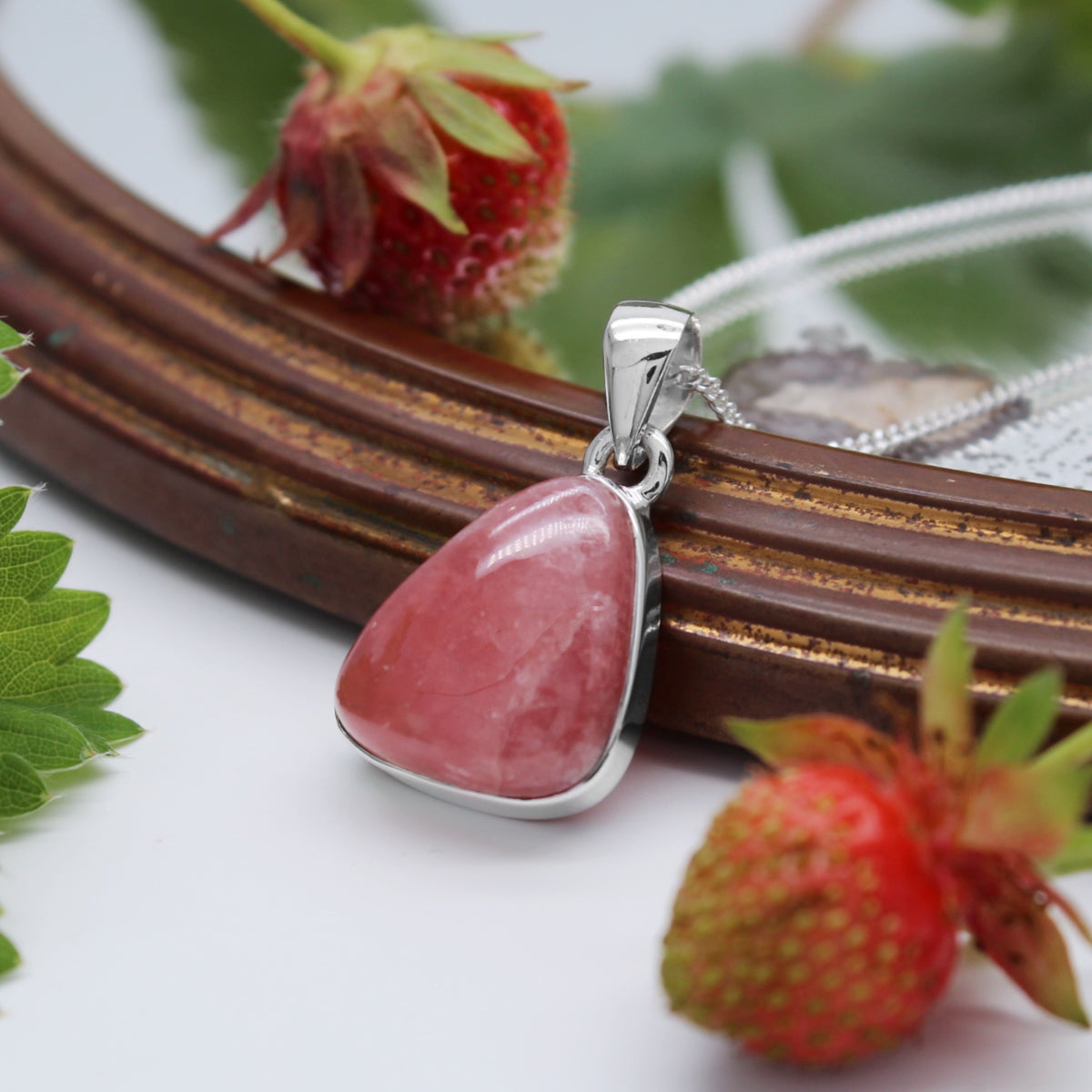SUMMER BERRIES - Sterling Silver & Rhodochrosite Necklace