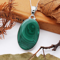 WOODLAND WANDER  - Sterling Silver & Malachite Necklace