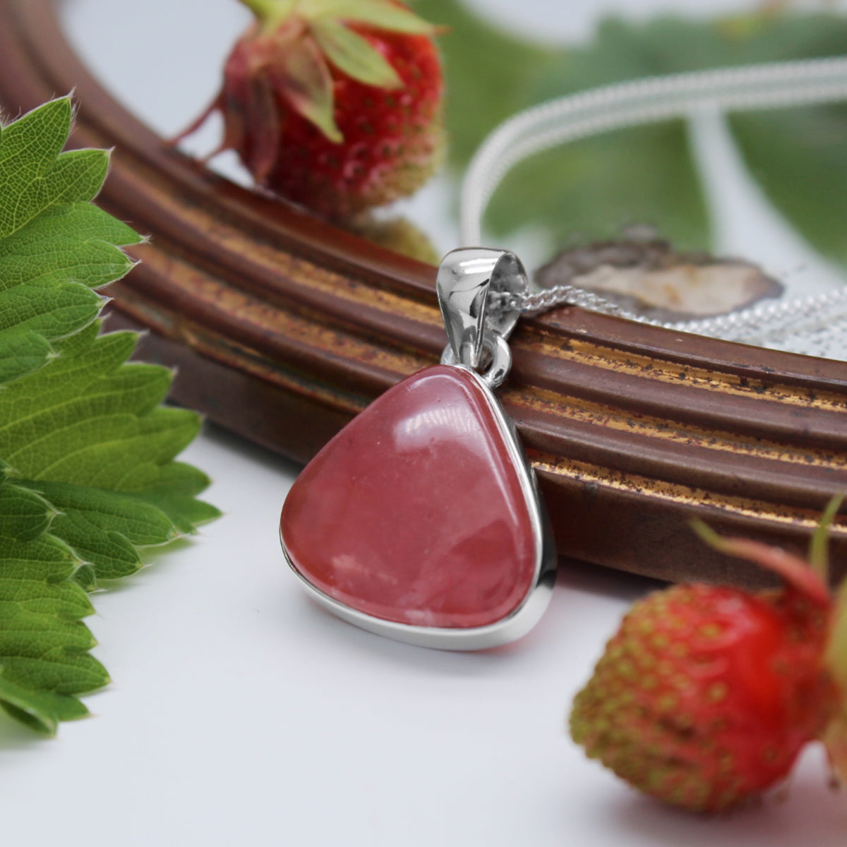 SUMMER BERRIES - Sterling Silver & Rhodochrosite Necklace