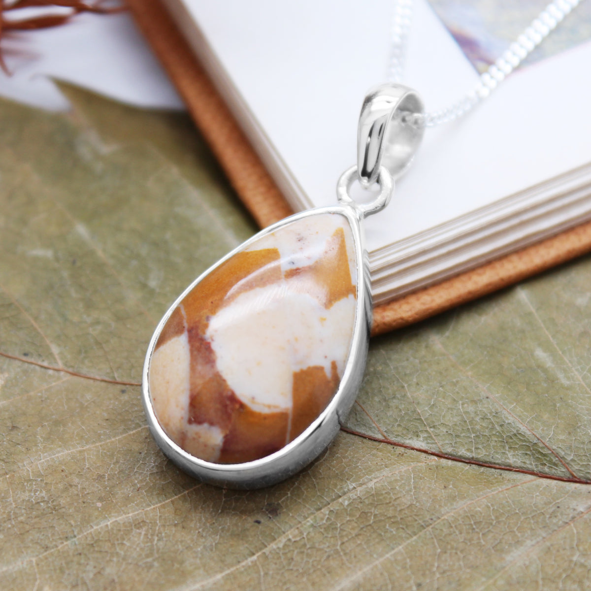 FALLOW  - Sterling Silver & Deer Fawn Jasper Necklace