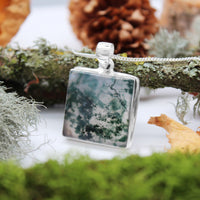 FOREST FOLLY - Sterling Silver & Moss Agate Necklace