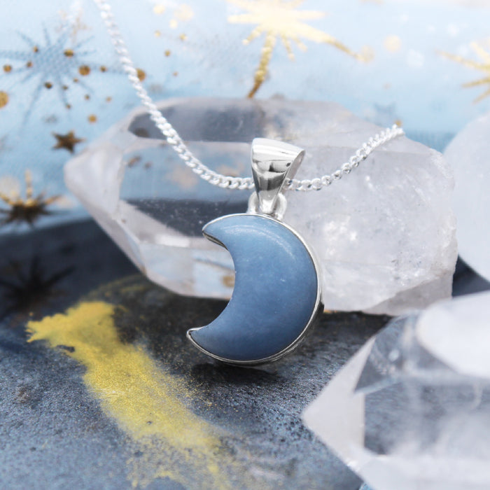 LUNA - Sterling Silver & Angelite Necklace