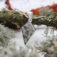 FOREST FOLLY - Sterling Silver & Moss Agate Necklace