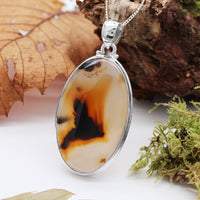 FALL  - Sterling Silver & Montana Agate Necklace