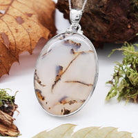 FALL  - Sterling Silver & Montana Agate Necklace