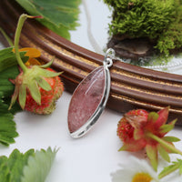 STRAWBERRY FIELDS - Sterling Silver & Strawberry Quartz Necklace