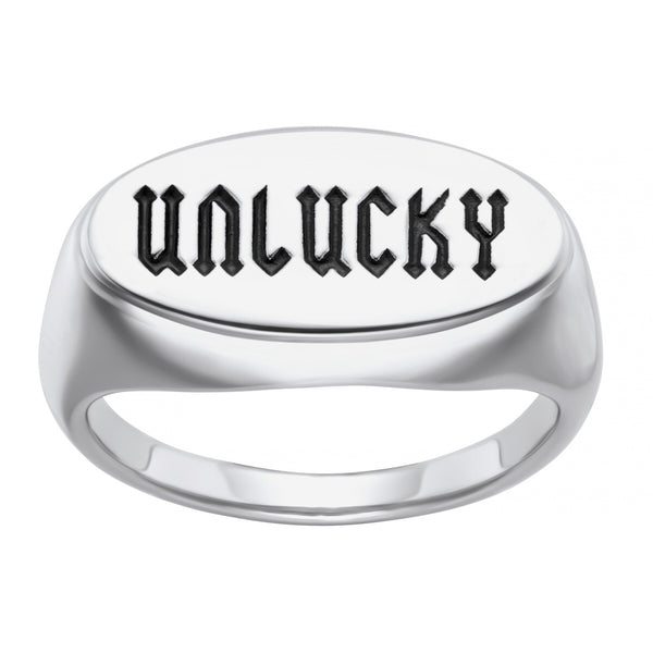 UNLUCKY - Sterling Silver Ring - SIZE US 7 - SAMPLE