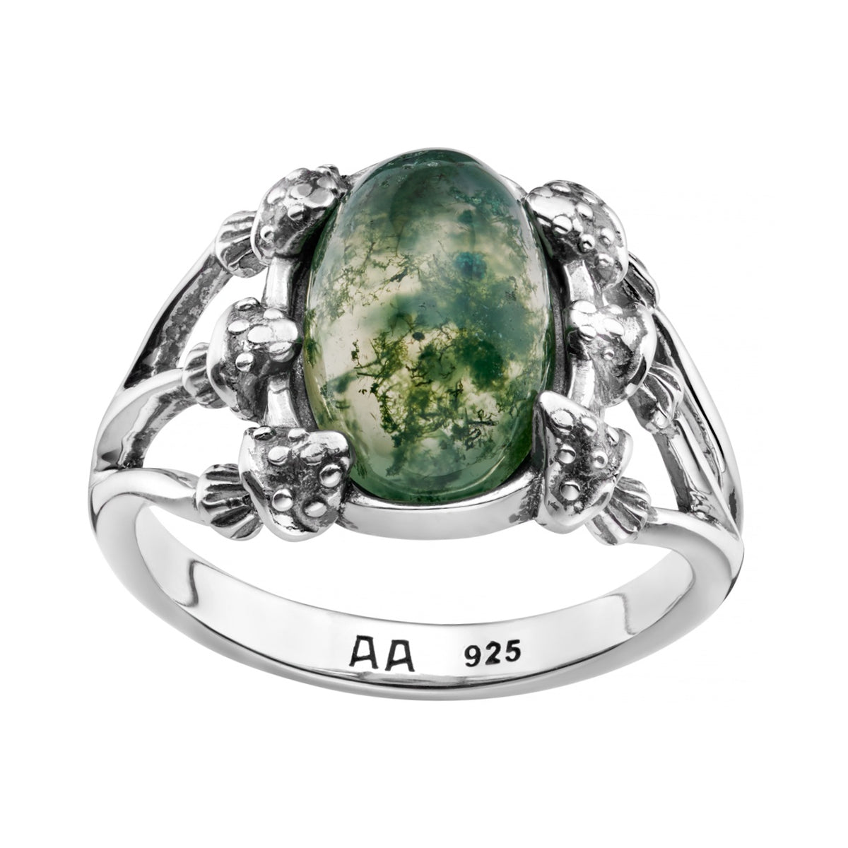 WOODLAND WHISPER - Moss Agate & Sterling Silver Ring