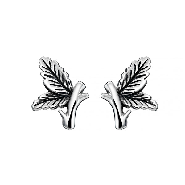 Sterling silver branch leaf nature earrings alternative boho sterling silver and gemstone jewellery