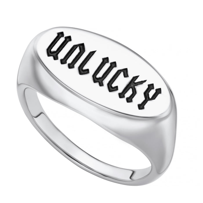 UNLUCKY - Sterling Silver Ring - SIZE US 7 - SAMPLE