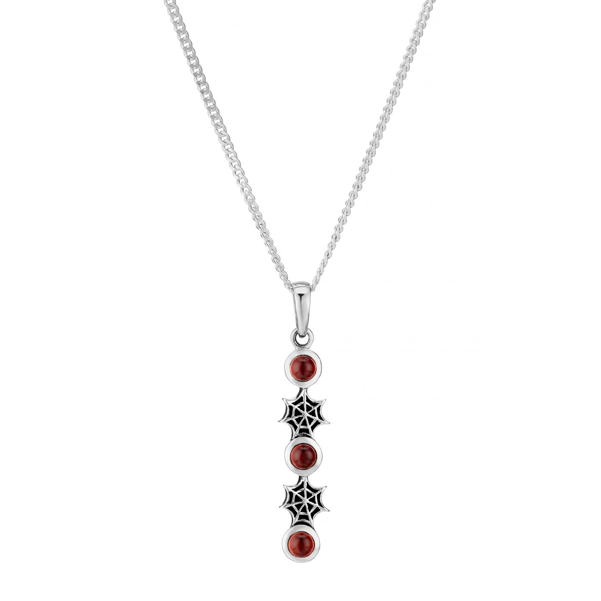 SPIDERELLA - Garnet & Sterling Silver Necklace
