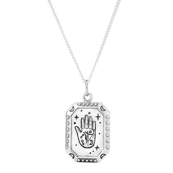 Sterling silver palmistry necklace alternative witchy gothic boho bohemian jewellery jewelry