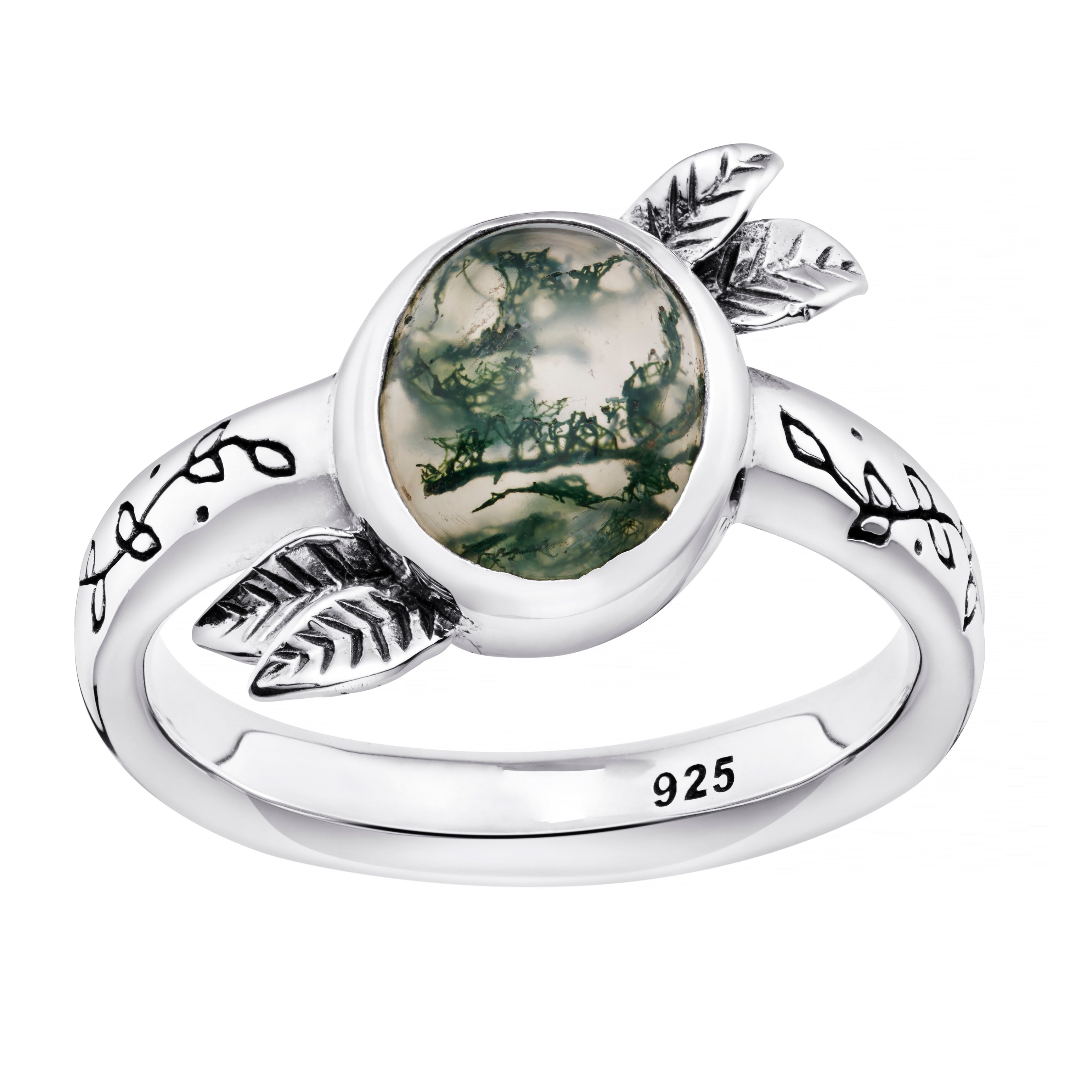 vintage silver925× Moss agate ブローチ Vintage Moss Agate Brooch or Pendant with Patterned Frame